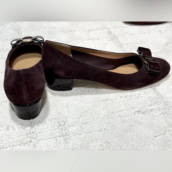 ON SALE!Salvatore FERRAGAMO Suede Ballet pumps, Wine Color, size 7.5B, Like NEW! - Picture 4 of 6